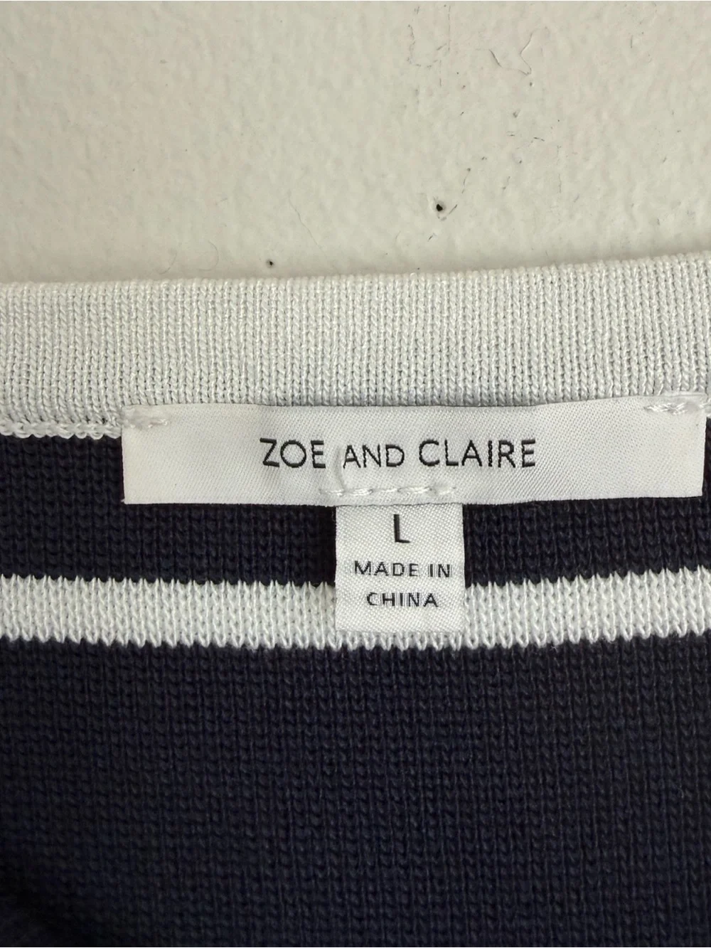 Zoe and Claire Mixed Media Sleeveless Midi Dress in Navy Blue and White - Picture 8 of 11